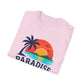 Paradise Found T‑Shirt — Retro Sunset Palm Beach Tee