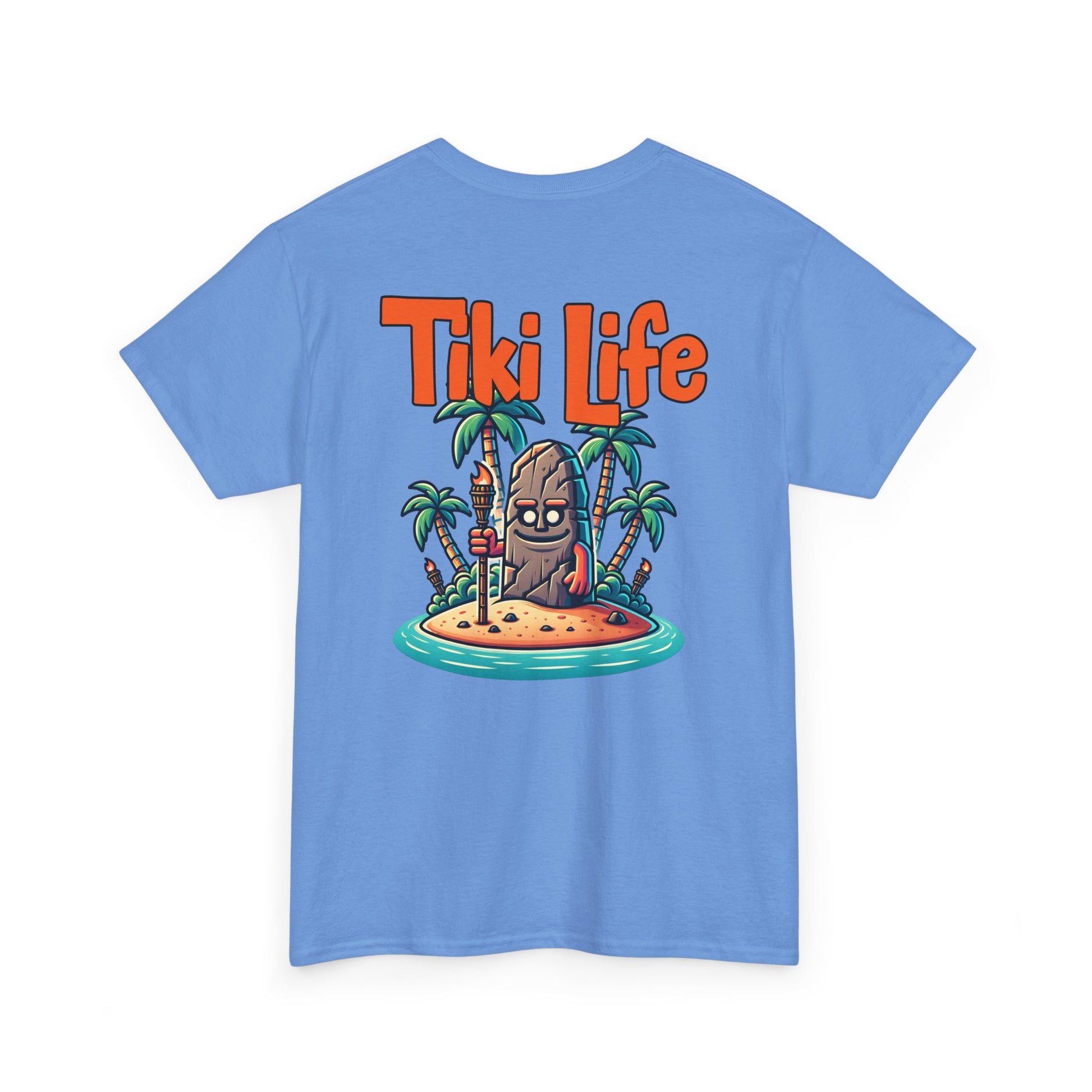Tiki Life Island Tee - Unisex Heavy Cotton T-Shirt on Caribbean Rays