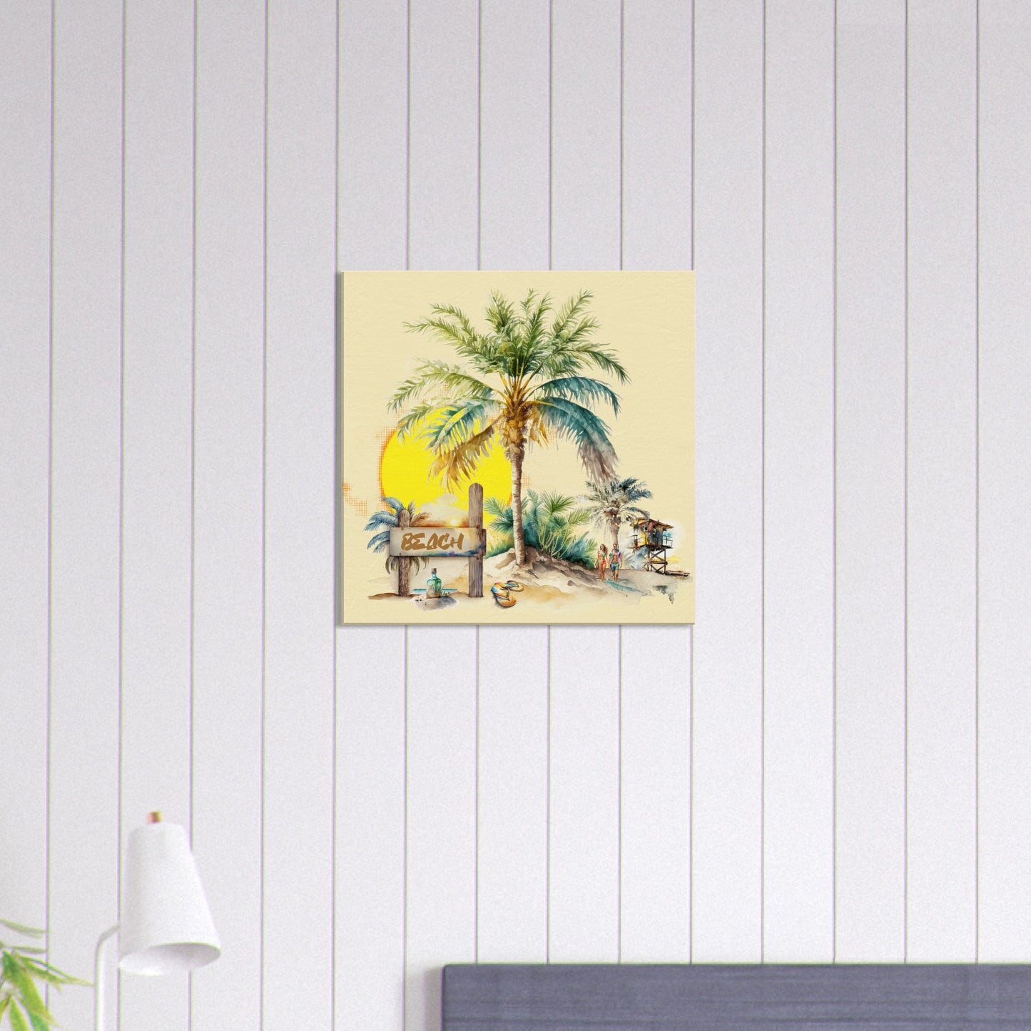 Welcome to the Beach Sunset Canvas Wall Print Caribbean Rays