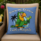 Outdoor Pillow — 'Screw the Cracker, I Want a Margarita' Parrot Beach Throw Pillow