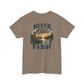 T-Shirt — "Never Too Old to Fish" Fishing Tee (Sunset Lake Design)