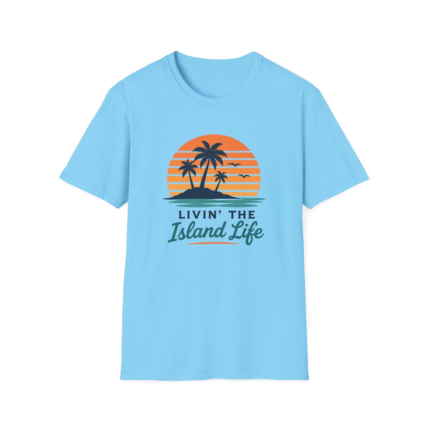 Island Life T-Shirt — "Livin' The Island Life" Retro Palm Sunset Tee