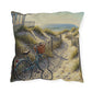 Coastal Path Bicycle Outdoor Pillow — Beach Dunes Sunset Accent Cushion