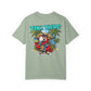 Light green t-shirt with a tropical parrot design and 'Tiki Time' text on a white background