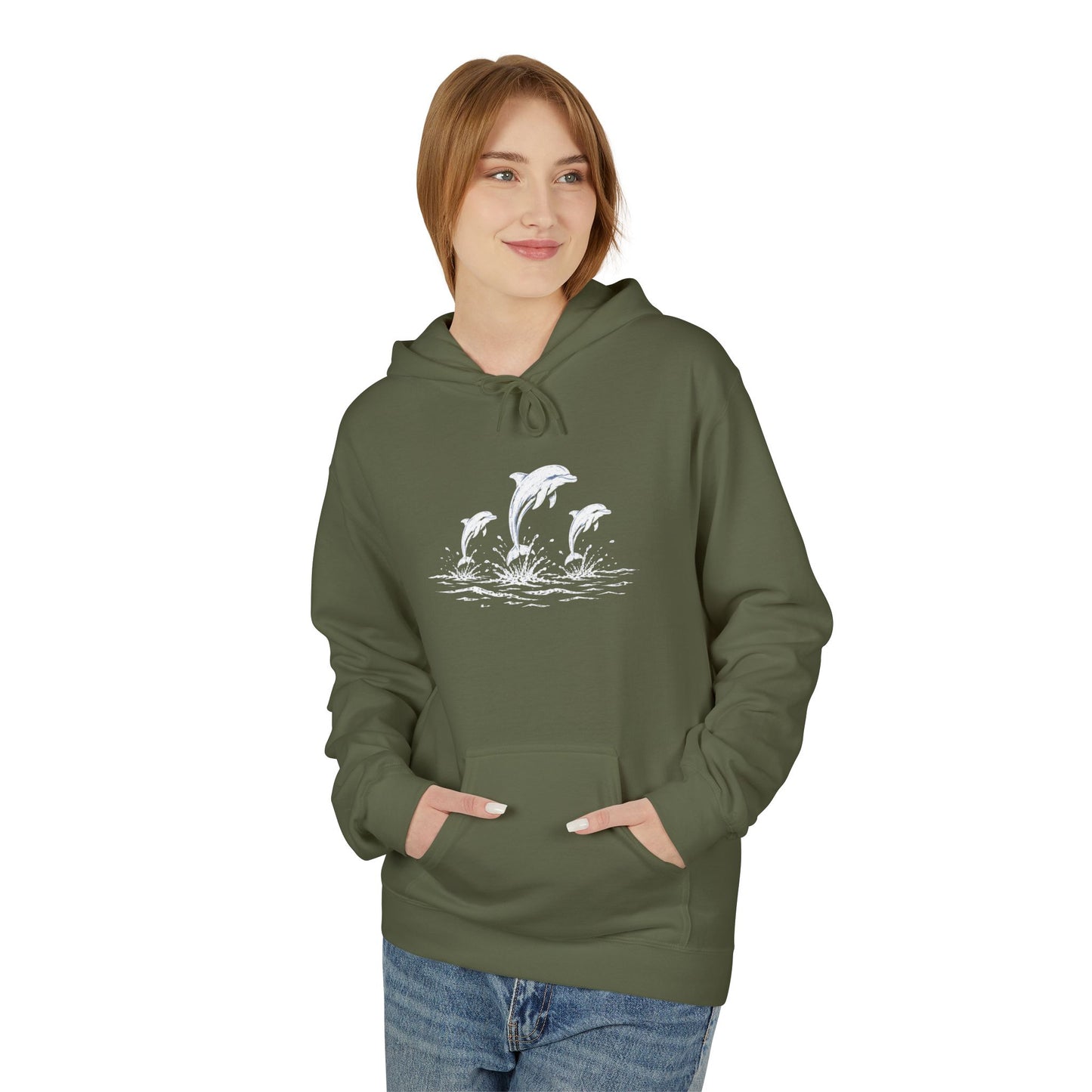 Dolphin Trio Hoodie Graphic Pullover
