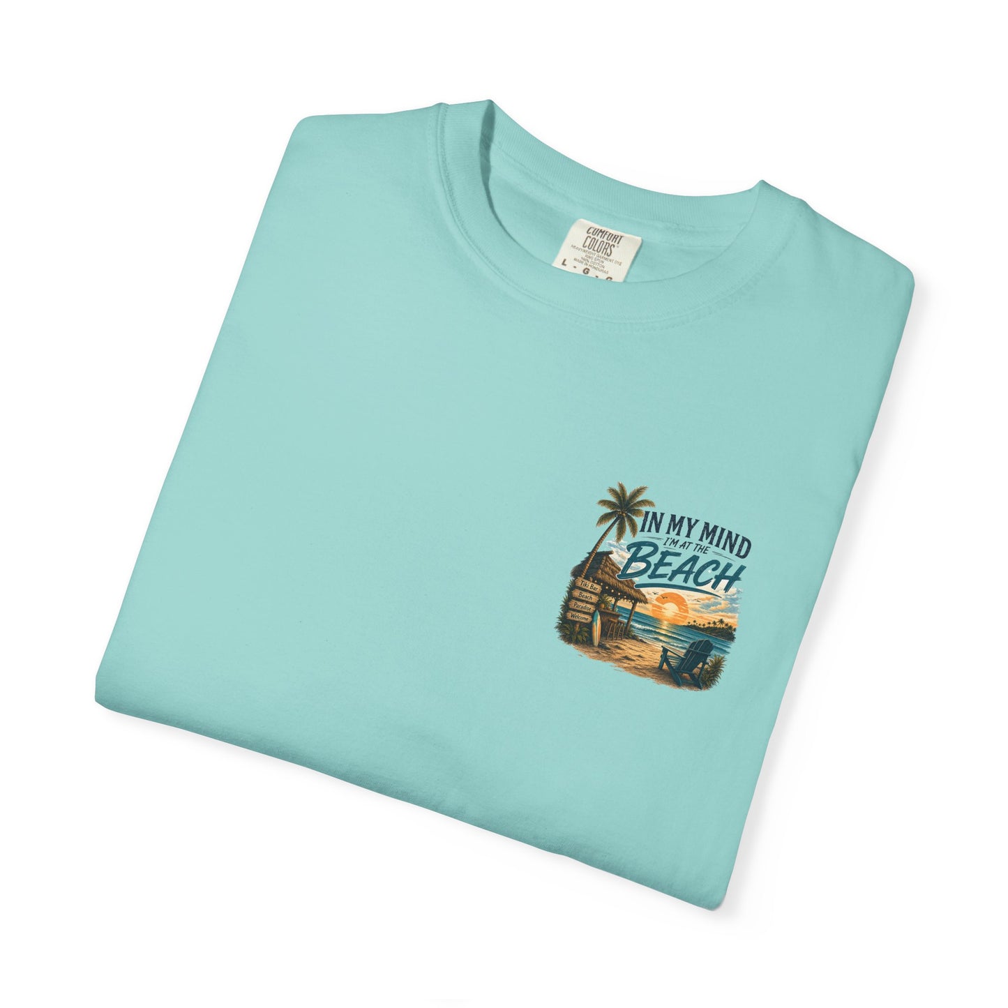 Beach Sunset T-Shirt — "In My Mind I'm at the Beach" Vintage Coastal Tee