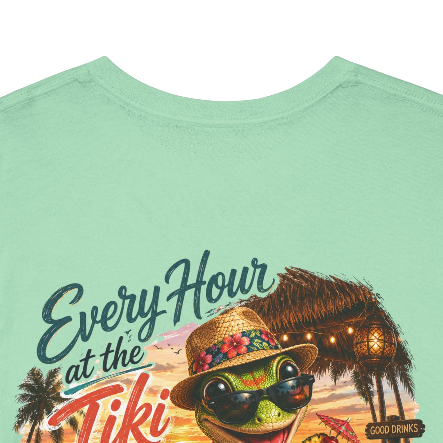 T-Shirt - "Every Hour at the Tiki Bar is Happy Hour" Vintage Tropical Tee
