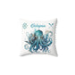 Octopus Spun Polyester Square Pillow on Caribbean Rays