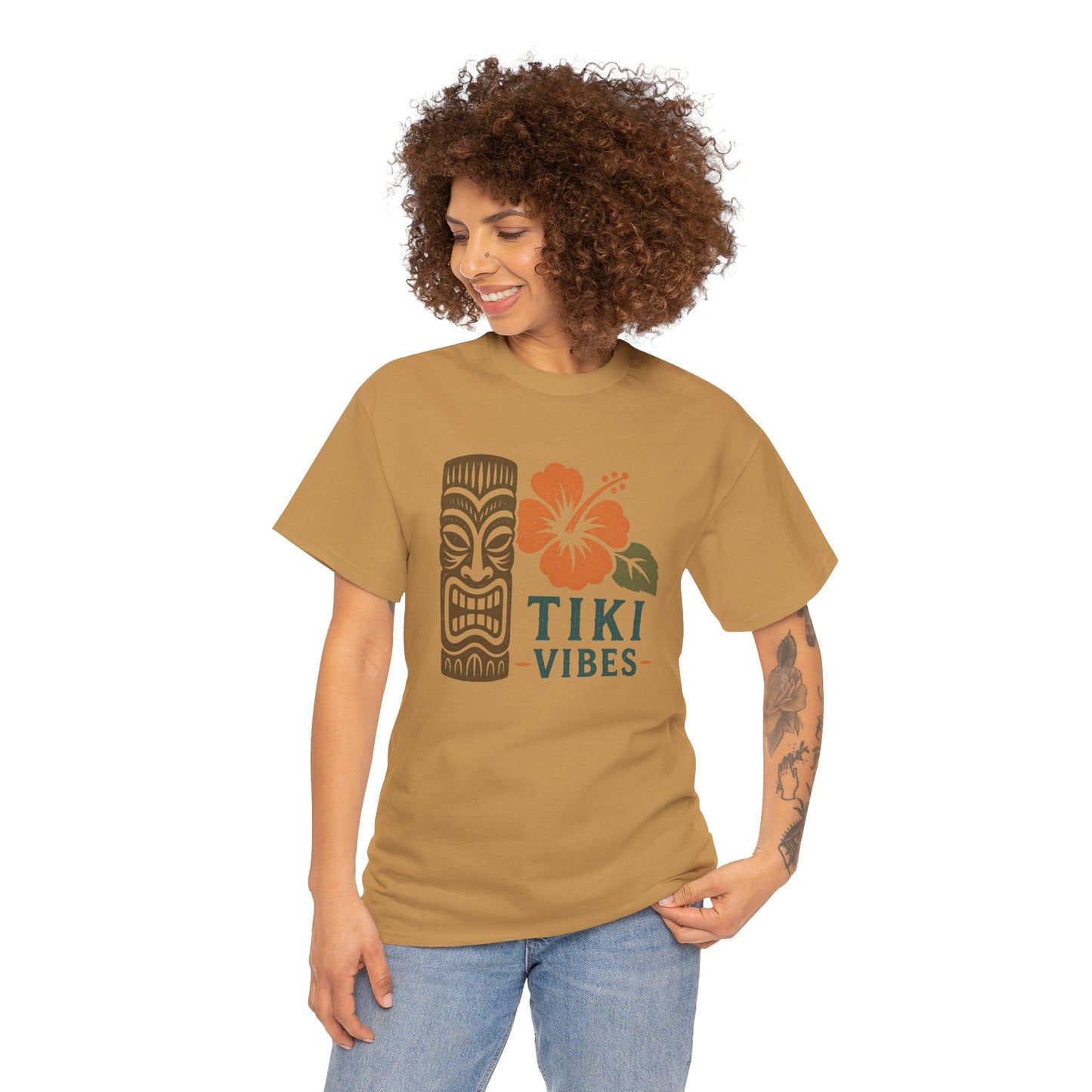 Tiki Vibes Floral Hibiscus Tee