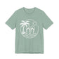 Beach Flip Flop Palm Circle Graphic Tee