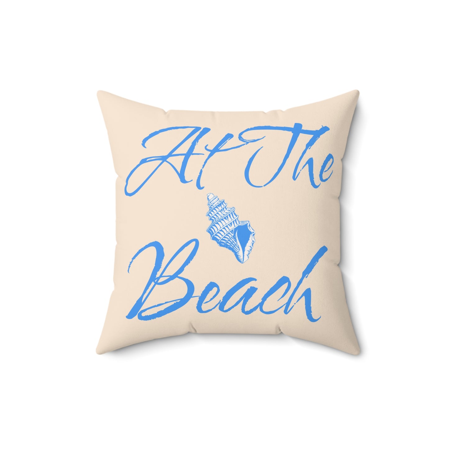 At the Beach Tan Spun Polyester Square Pillow by Caribbean Rays