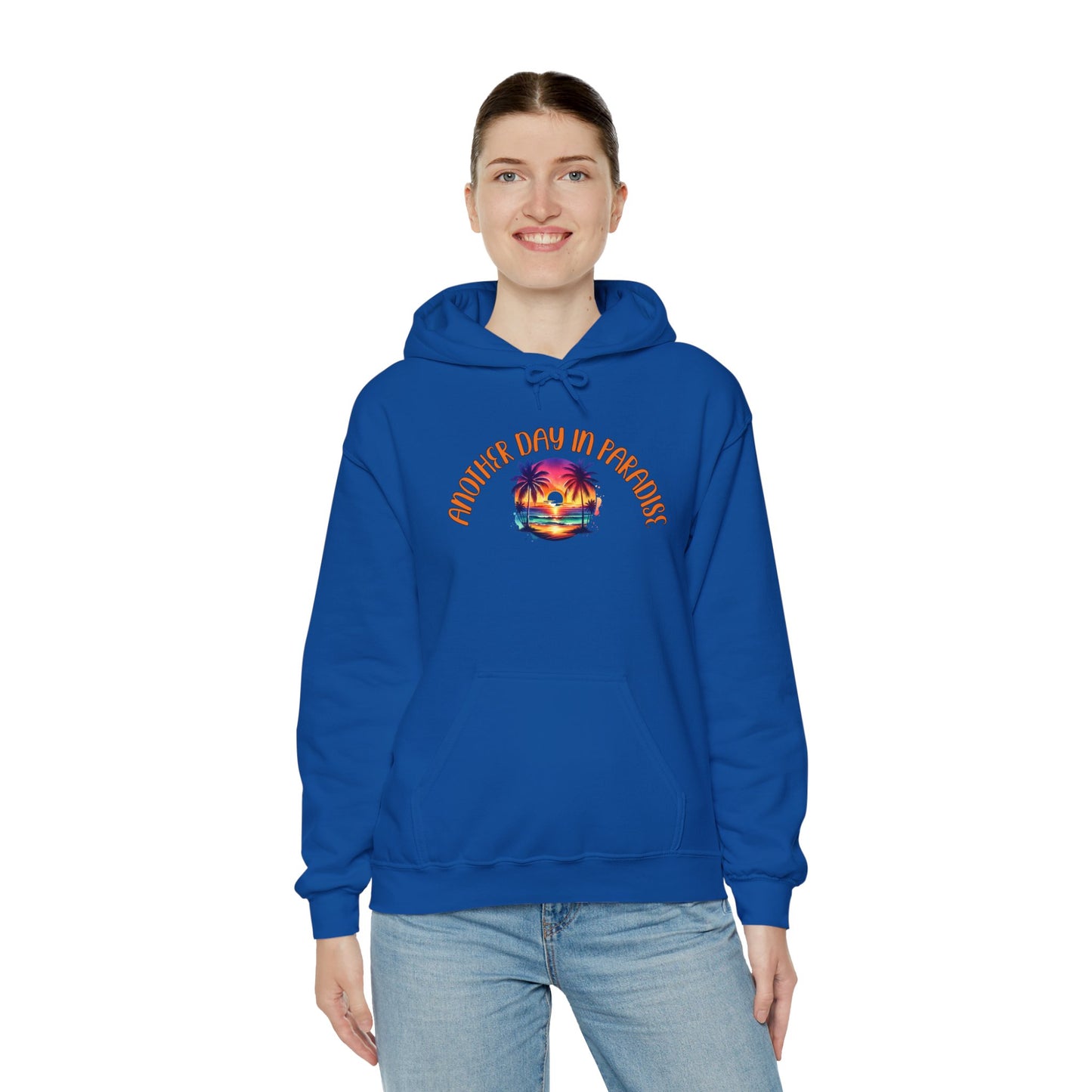 'Another Day in Paradise' Unisex Hoodie - Relaxed Tropical Vibe Sweatshirt