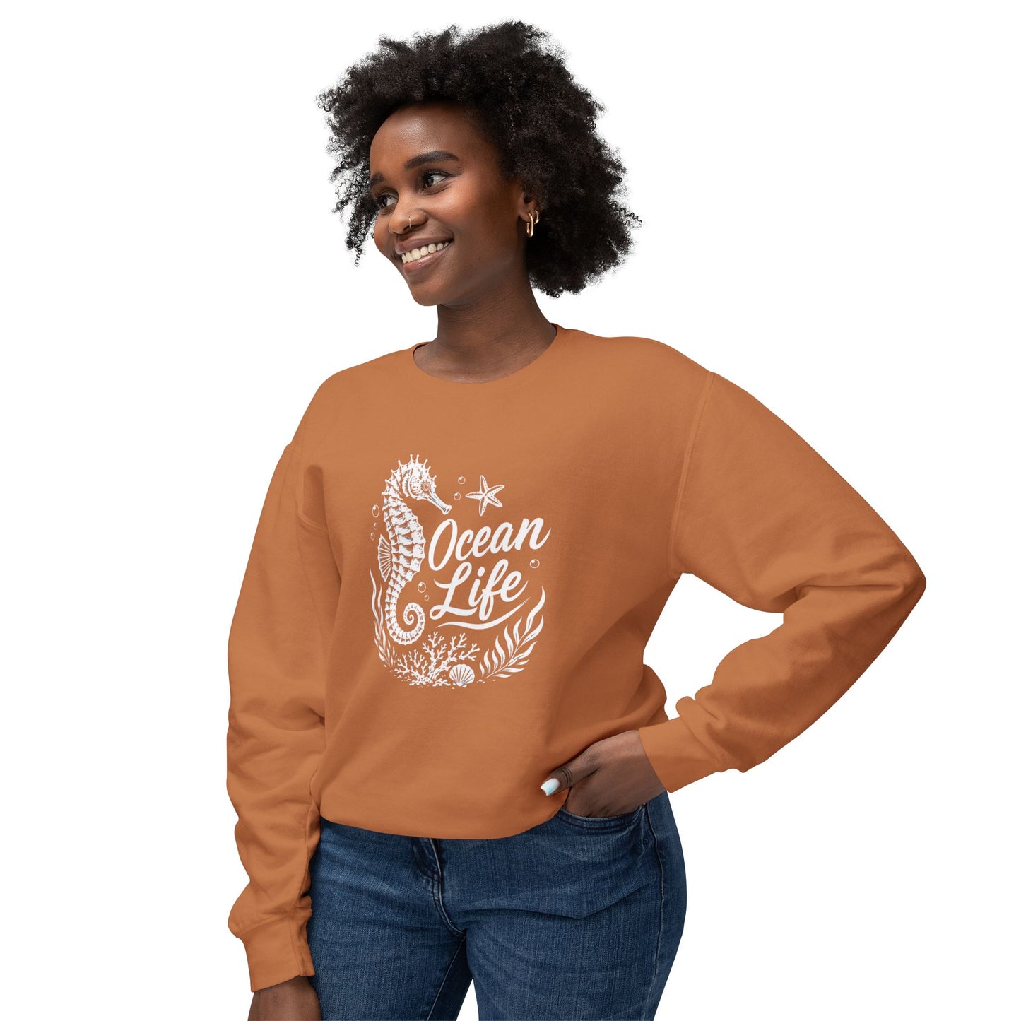 Ocean Life Seahorse Crewneck Sweatshirt