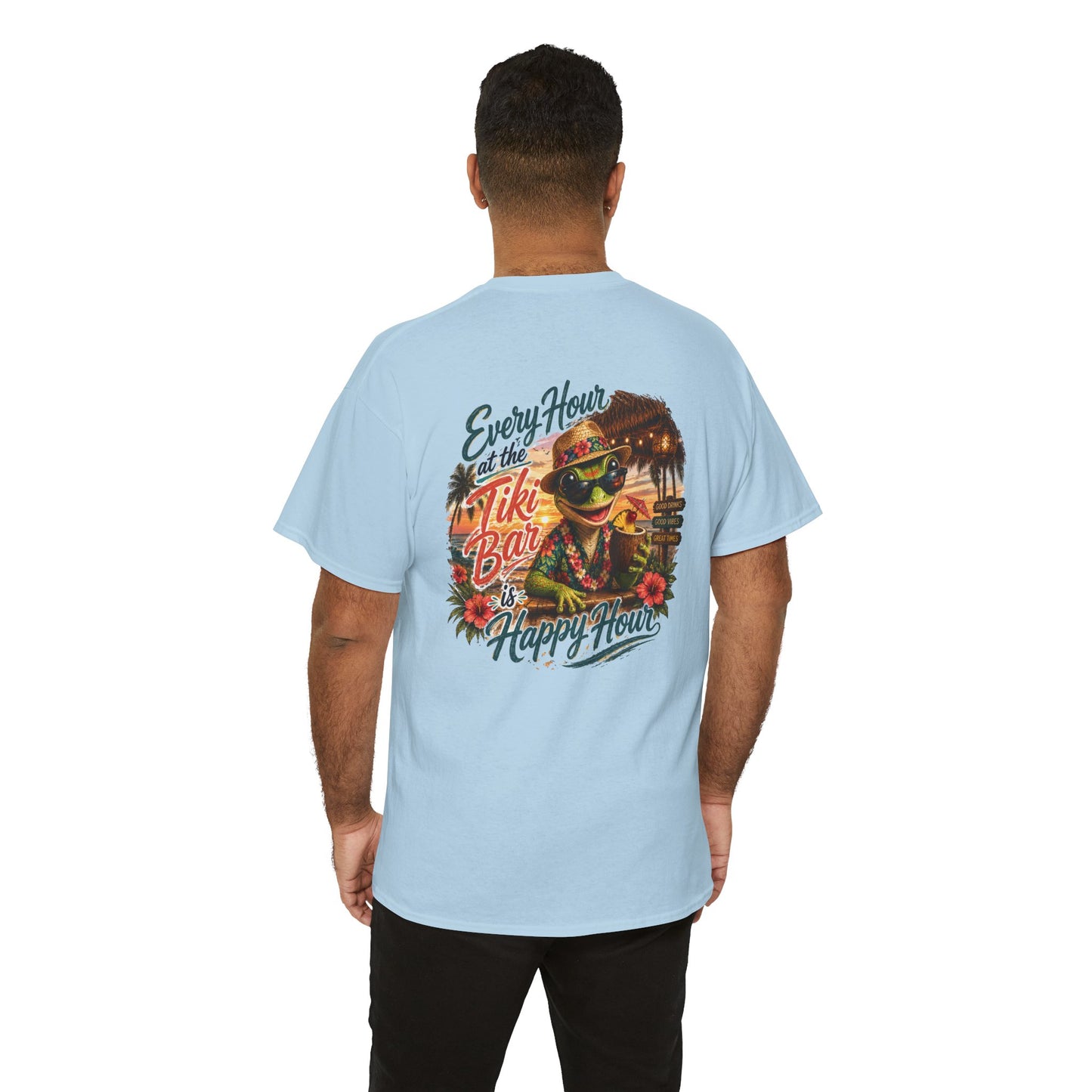 T-Shirt - "Every Hour at the Tiki Bar is Happy Hour" Vintage Tropical Tee