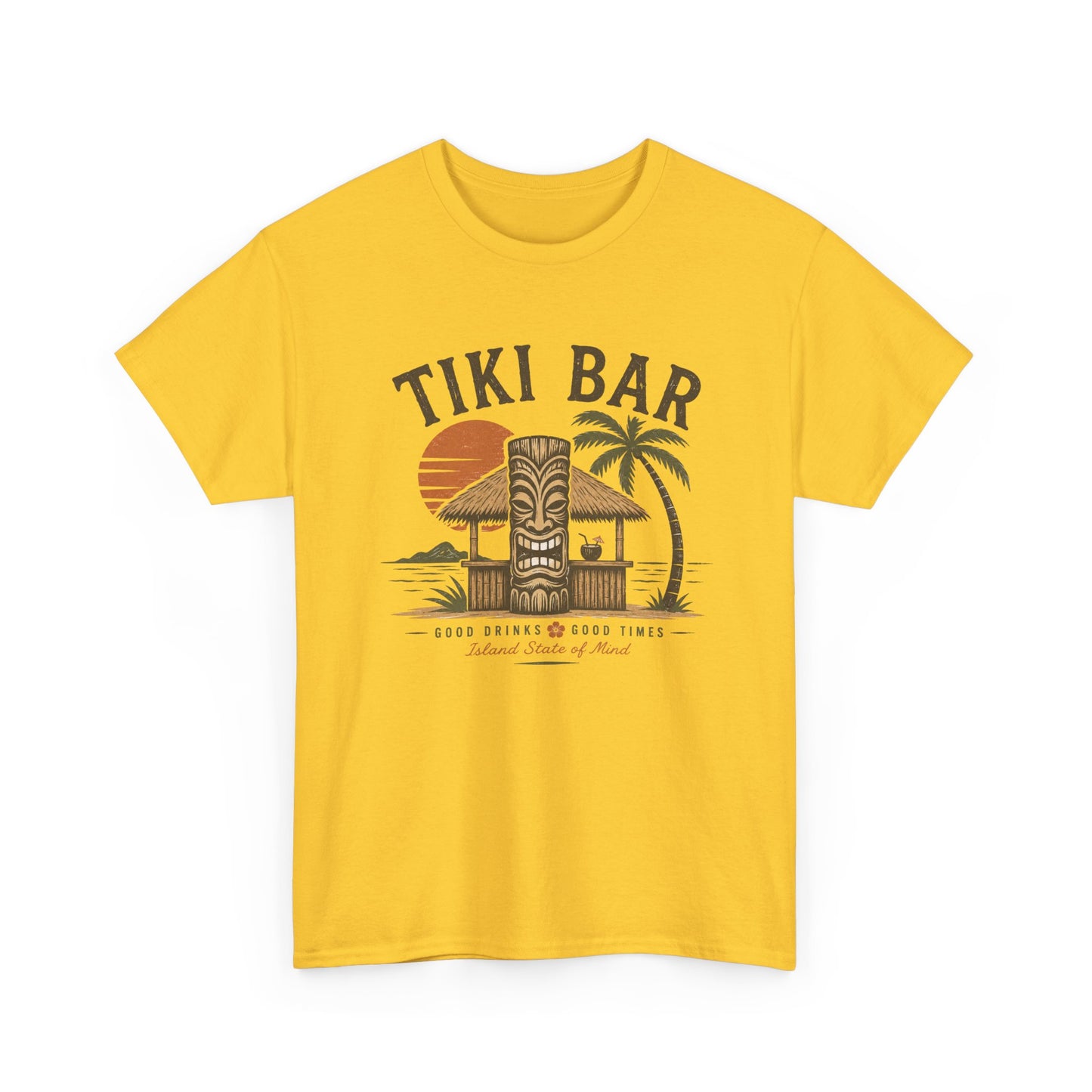 Tiki Bar Vintage Sunset Tee — Tropical Luau Beach Shirt