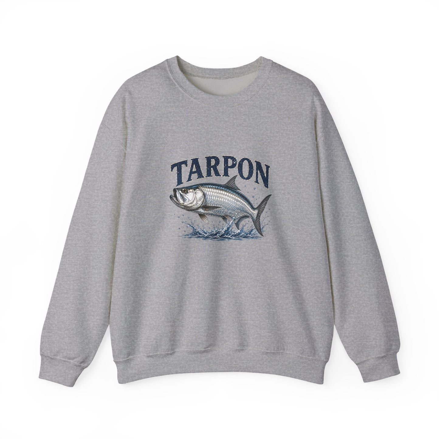Gray sweatshirt with humorous text design on a white background
