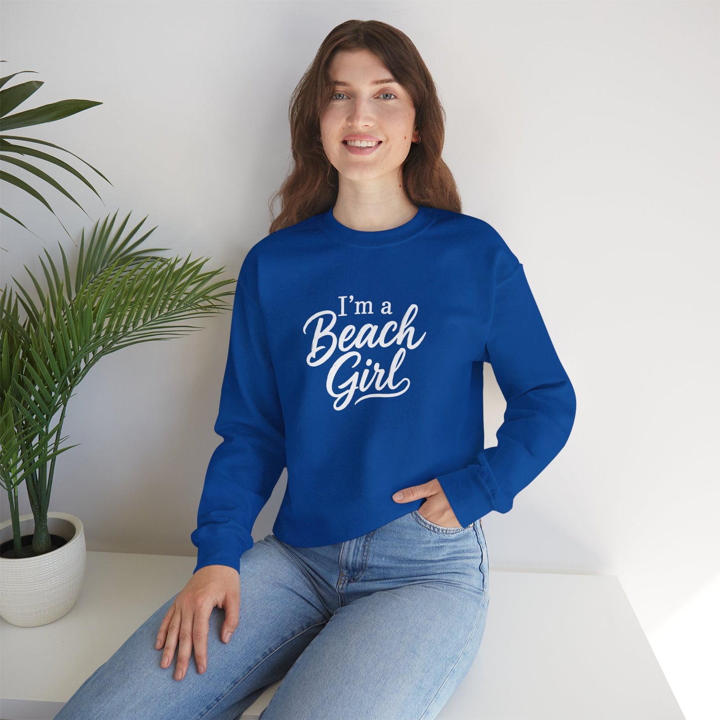 Beach Girl Sweatshirt — "I'm a Beach Girl" Cozy Crewneck