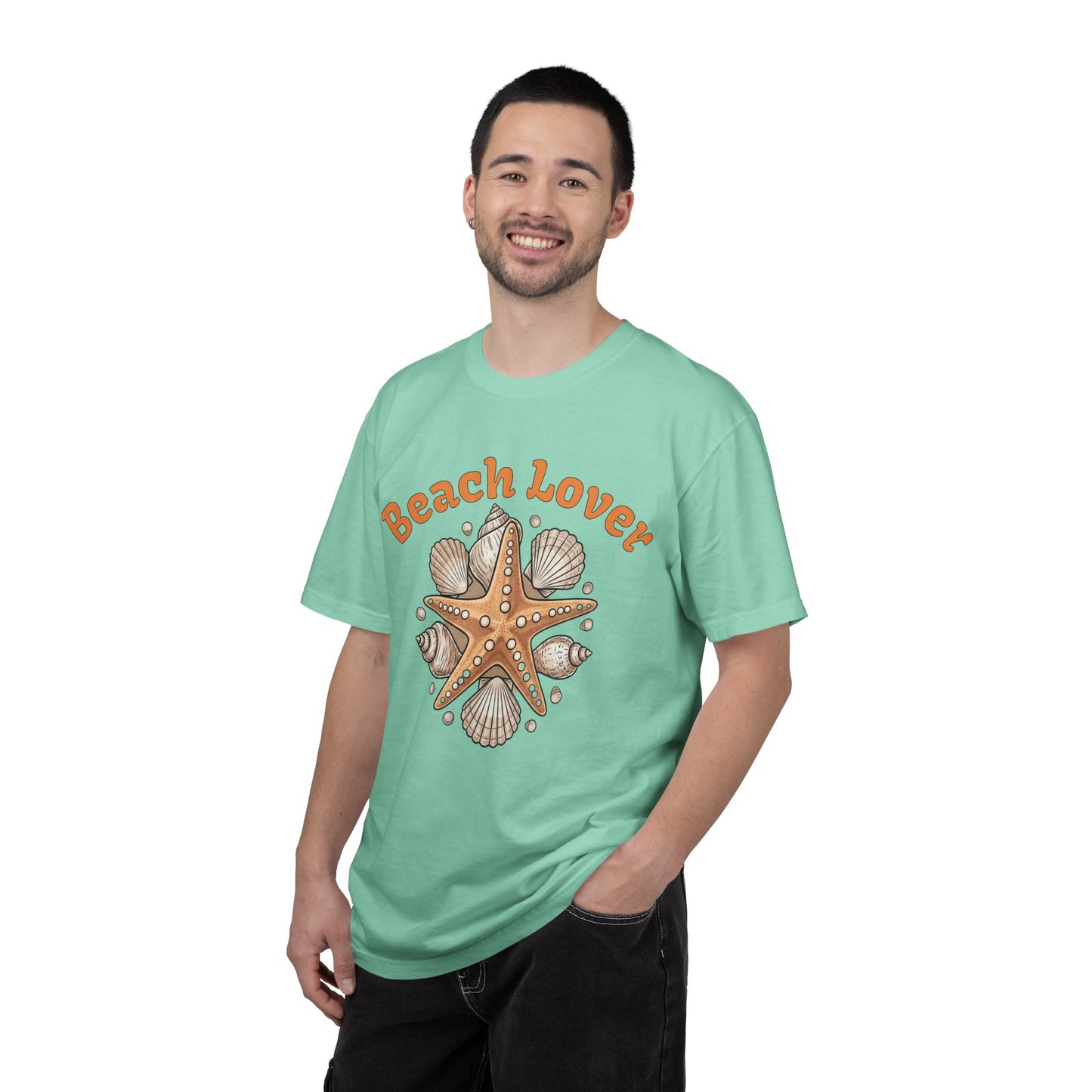 Beach Lover T-Shirt — Seashell & Starfish Graphic Tee