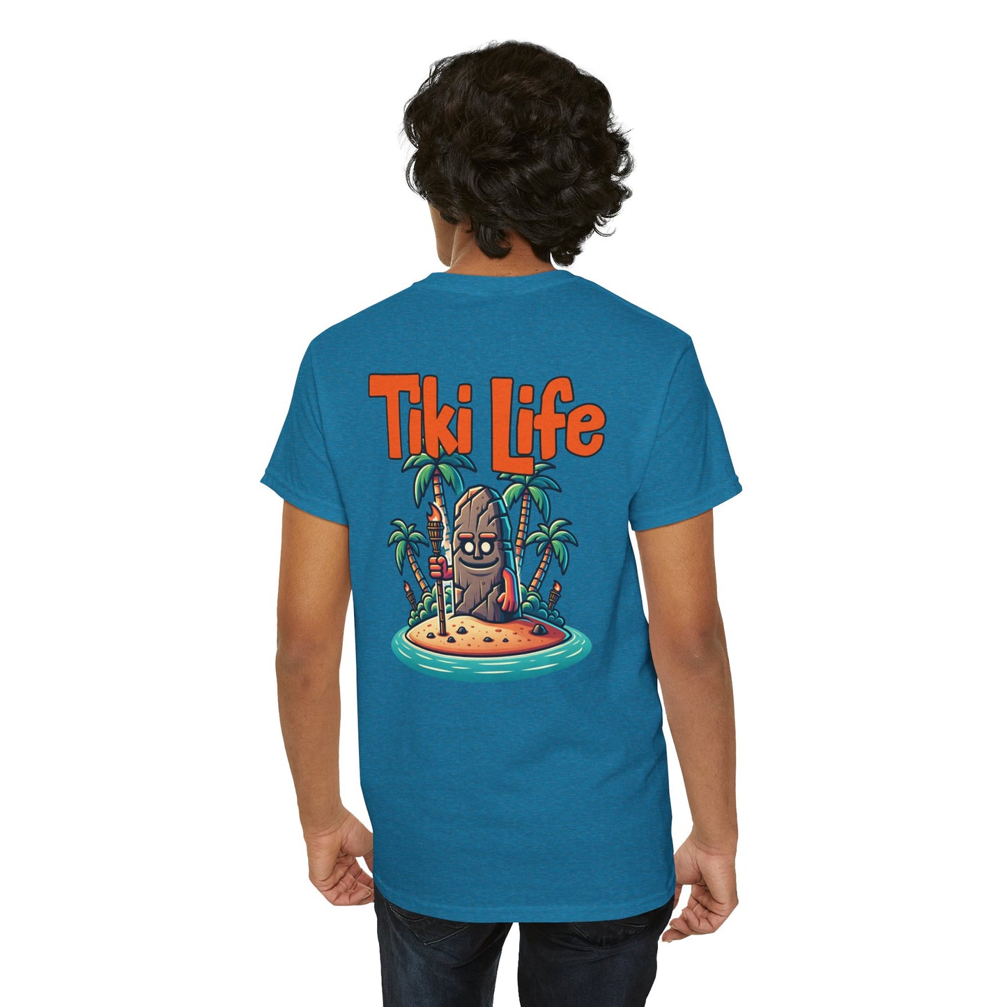 Tiki Life Island Tee - Unisex Heavy Cotton T-Shirt