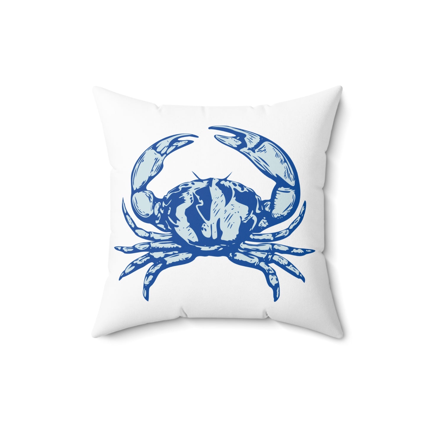 Crab Blue Spun Polyester Square Pillow Caribbean Rays