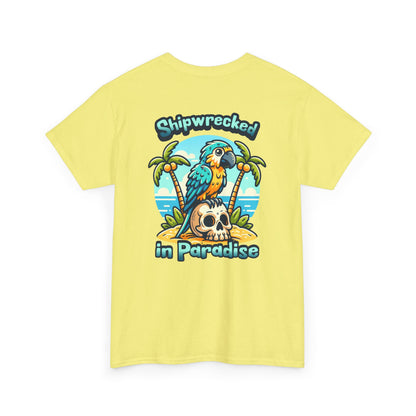 Shipwrecked in Paradise Tropical Unisex Heavy Cotton T-Shirt