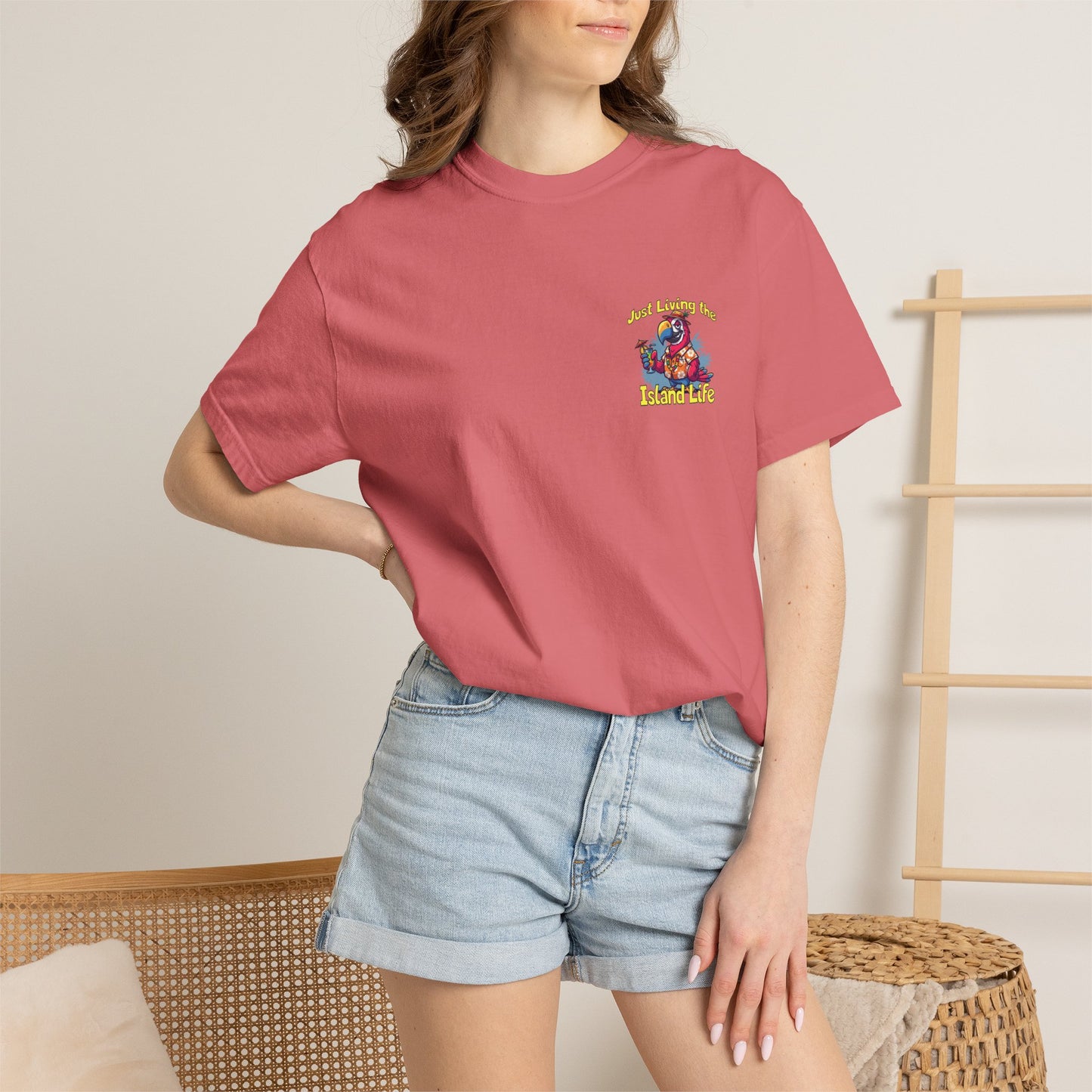 Island Life T-Shirt — Just Living the Island Life Parrot Graphic