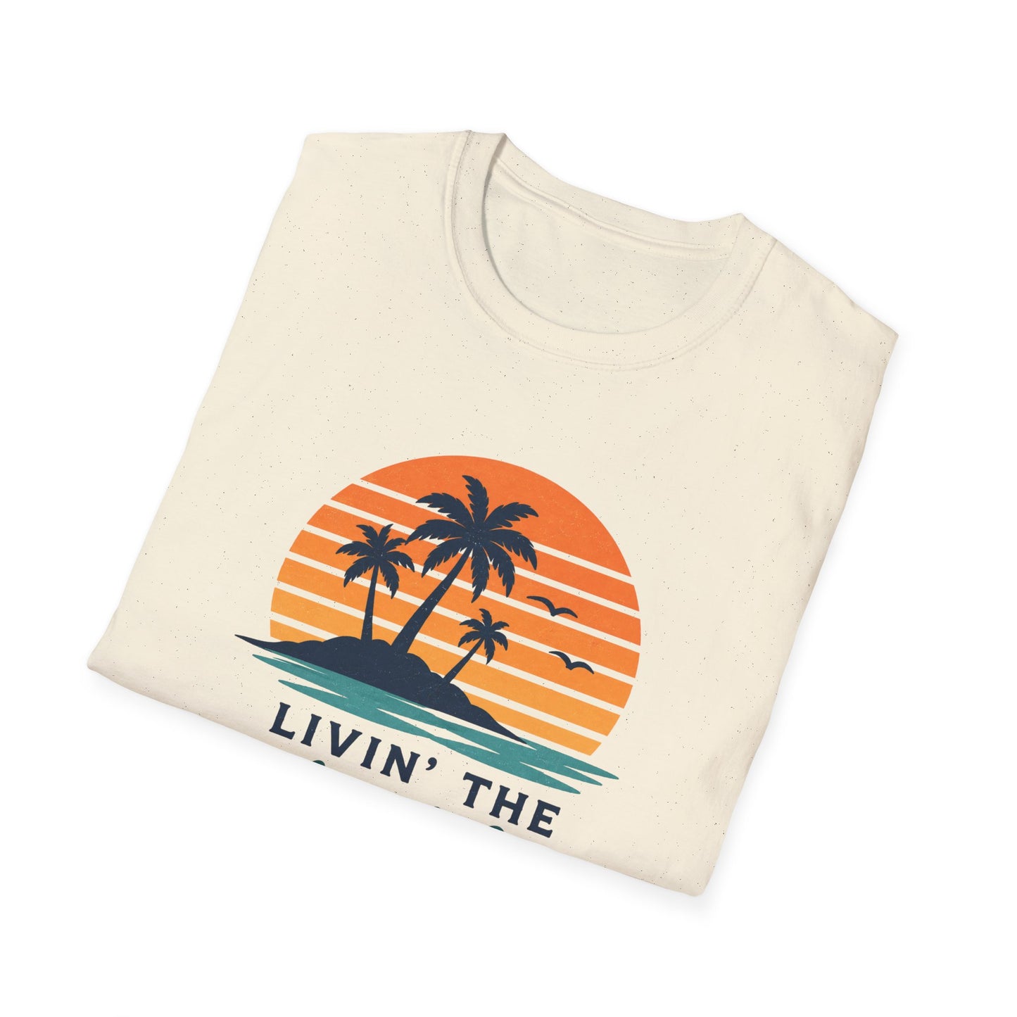Island Life T-Shirt — "Livin' The Island Life" Retro Palm Sunset Tee