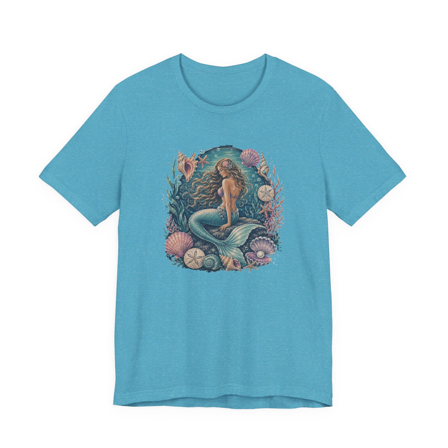 Mermaid Beach Graphic Tee - Vintage Ocean Illustration T-Shirt