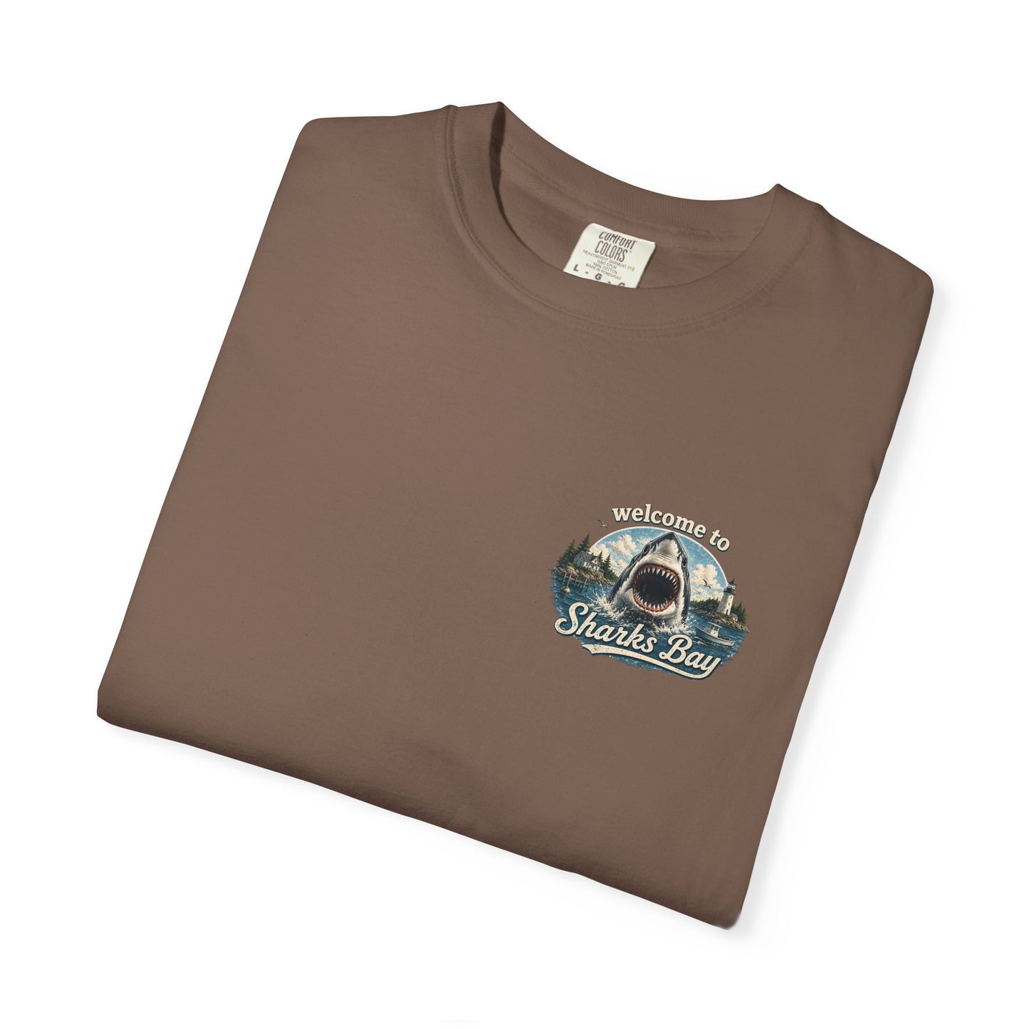 Sharks Bay T-Shirt — "Welcome to Sharks Bay" Vintage Shark Graphic Tee