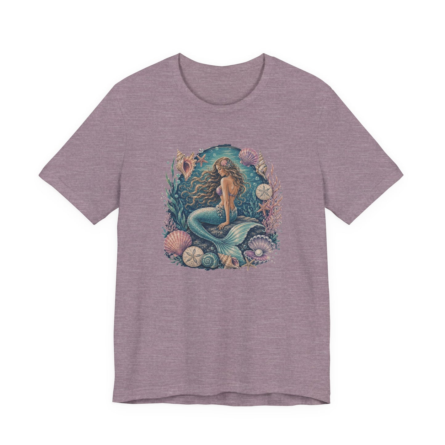 Mermaid Beach Graphic Tee - Vintage Ocean Illustration T-Shirt