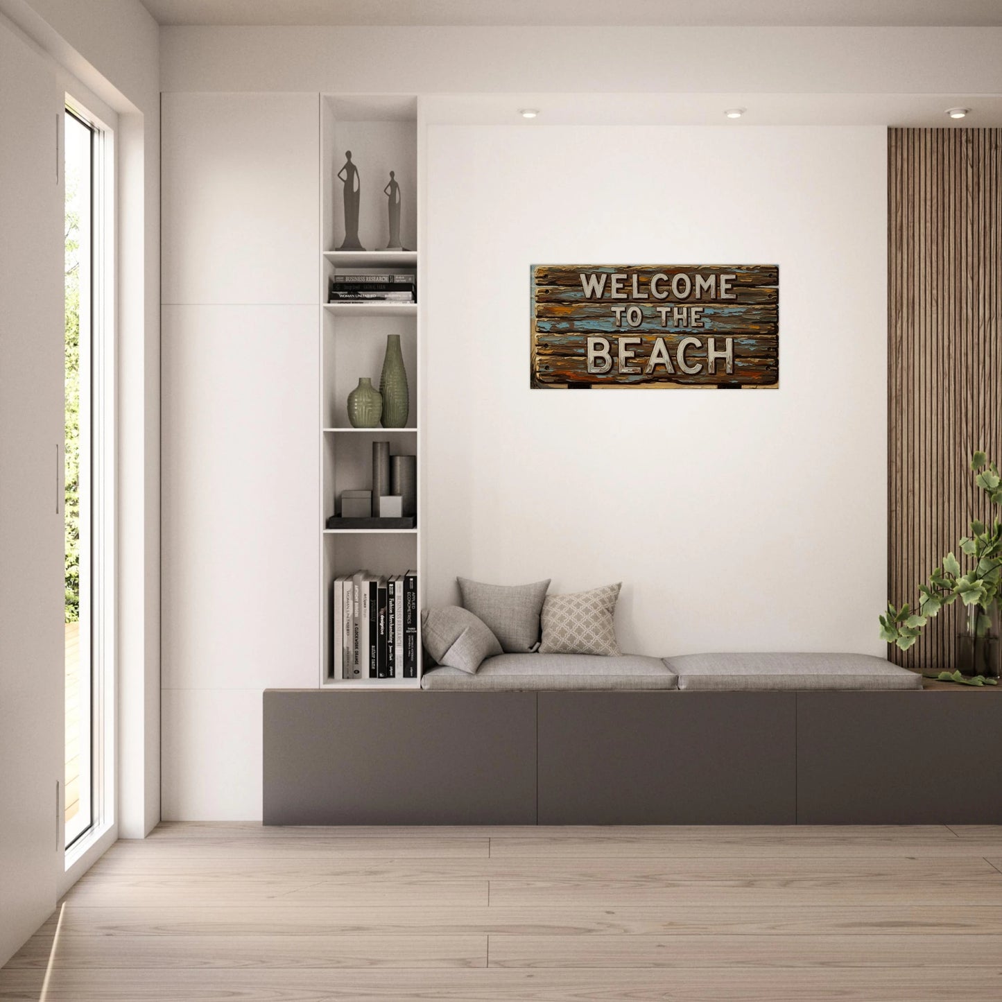 Rustic Welcome to the Beach Lg Canvas Print by Caribbean Rays