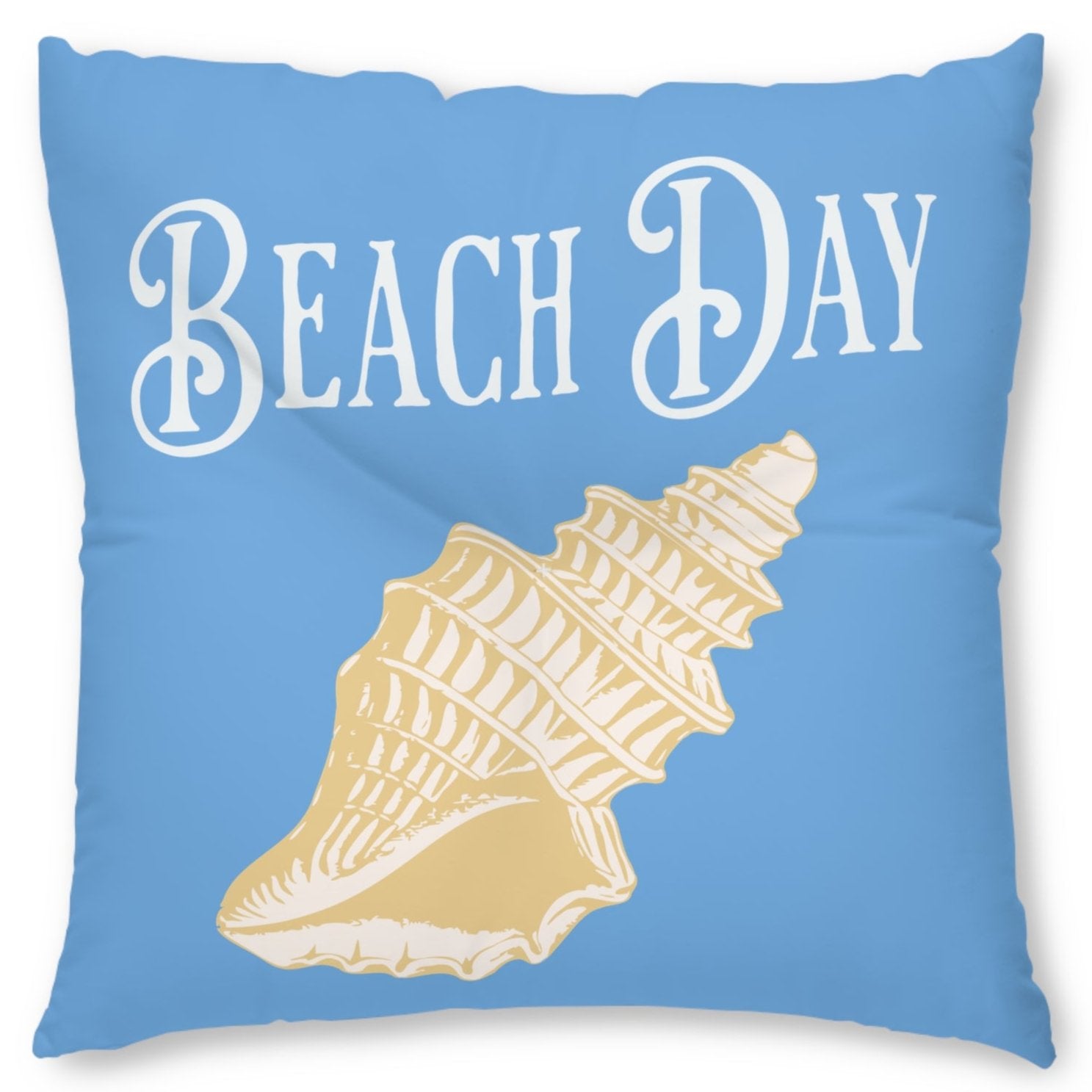 Beach Shells Tufted Floor Pillow, Square, Coastal Decor-Caribbean Rays