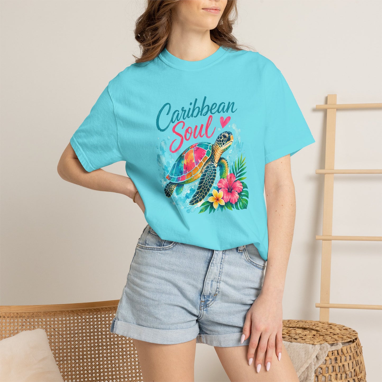 Caribbean Soul T-Shirt — Sea Turtle Floral Tropical Tee