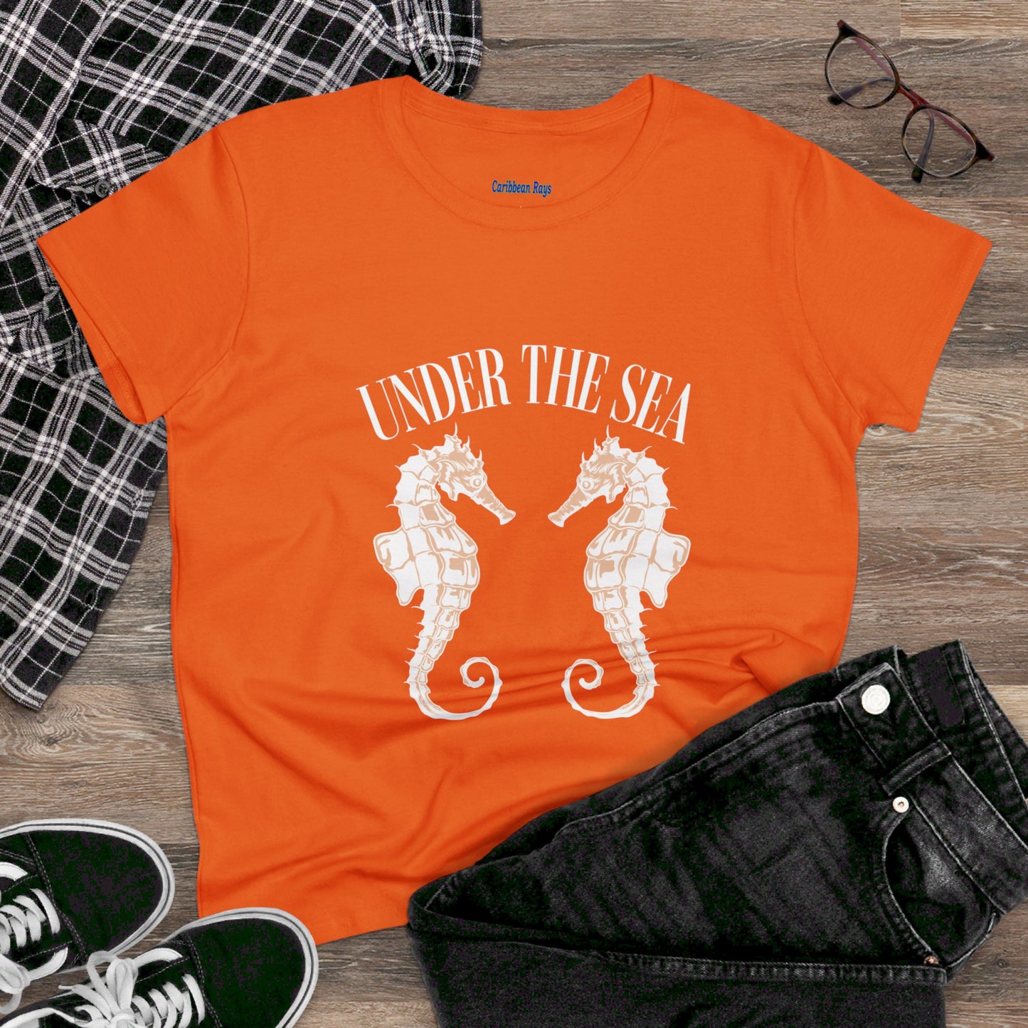 Under The Sea Seahorse Women's Midweight Cotton Tee