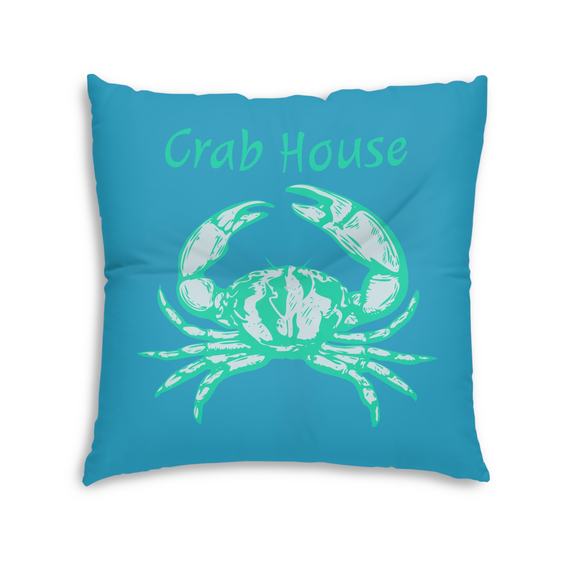 Crab House Tufted Floor Pillow, Square -at Caribbean Rays