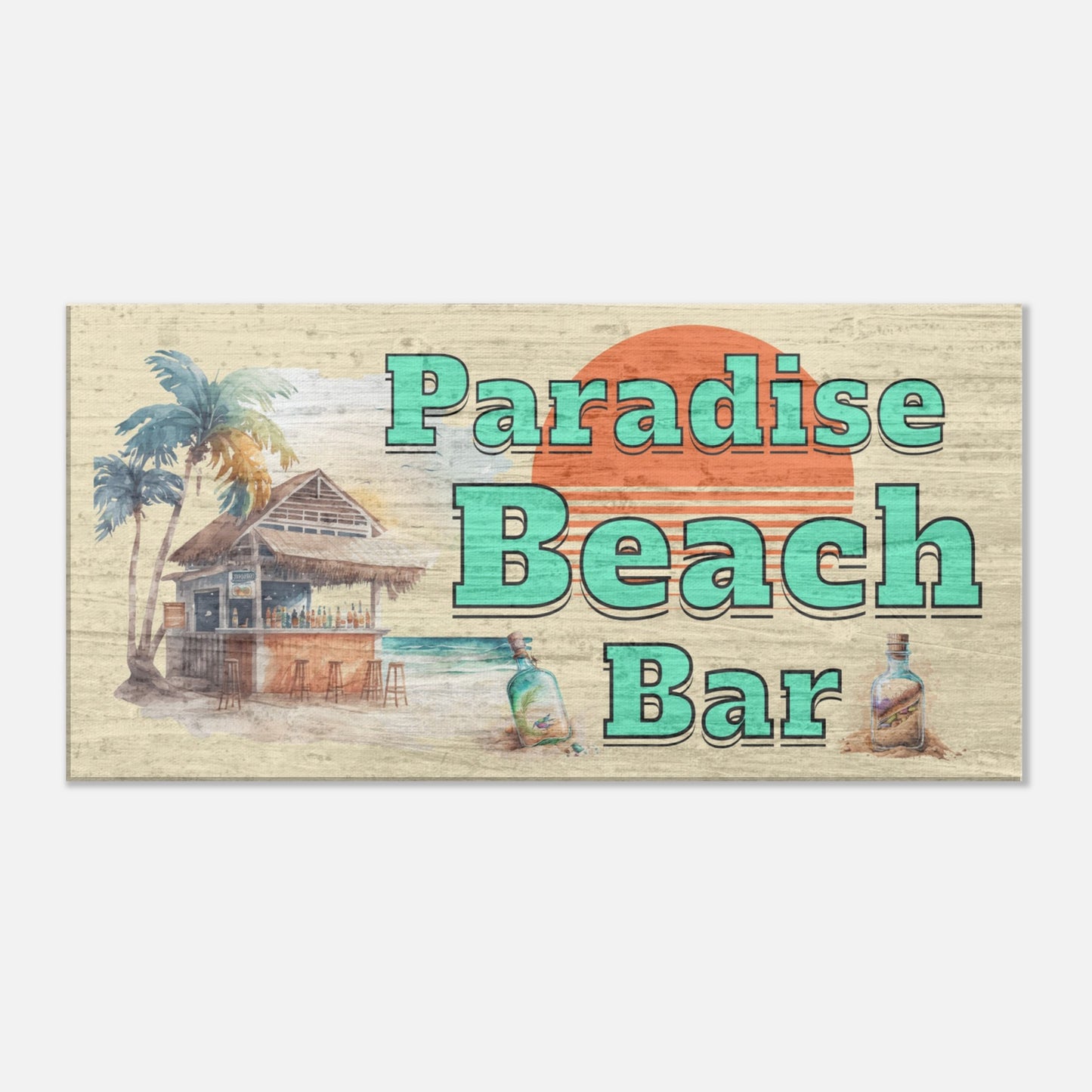 Paradise Beach Bar Canvas Wall Print at Caribbean Rays
