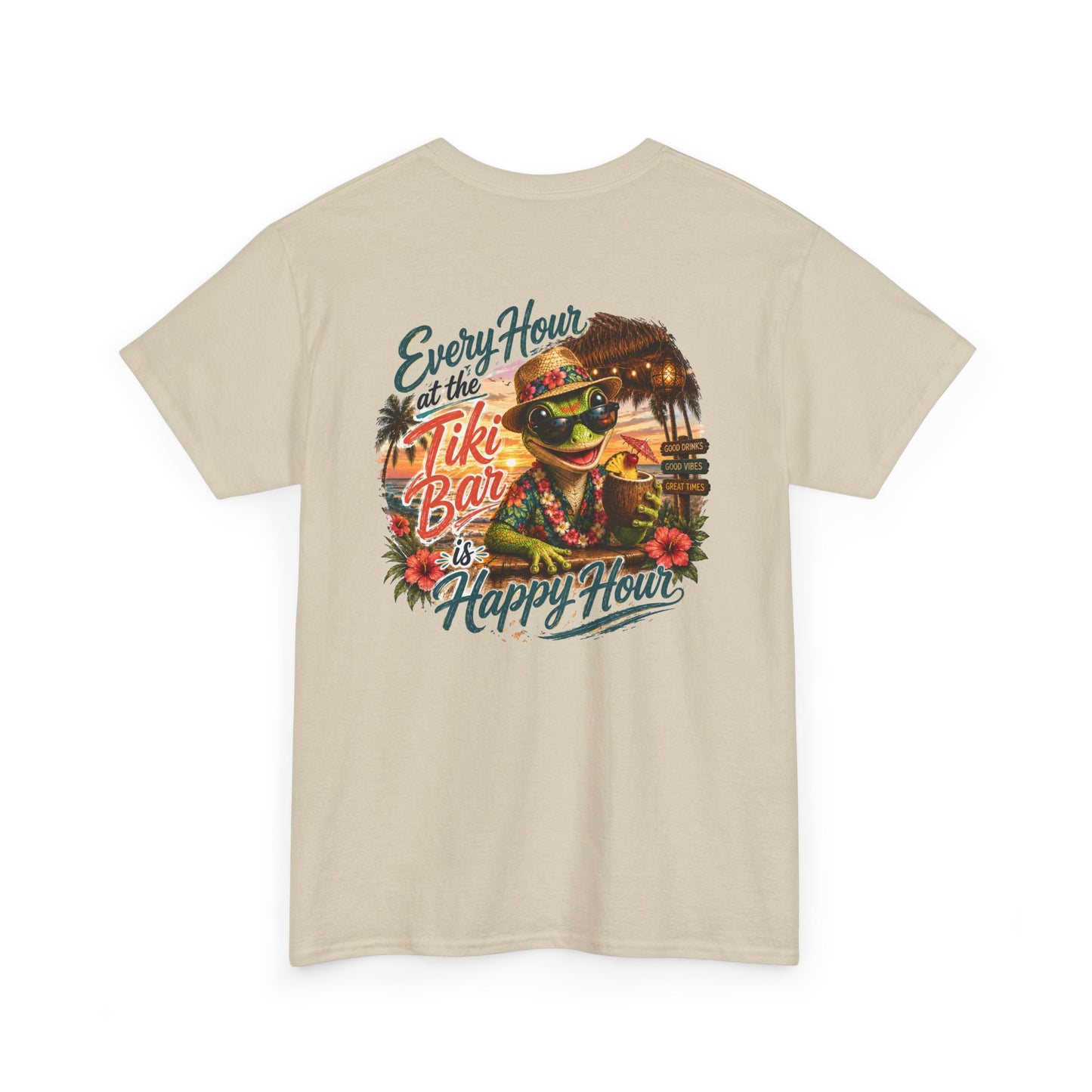 T-Shirt - "Every Hour at the Tiki Bar is Happy Hour" Vintage Tropical Tee