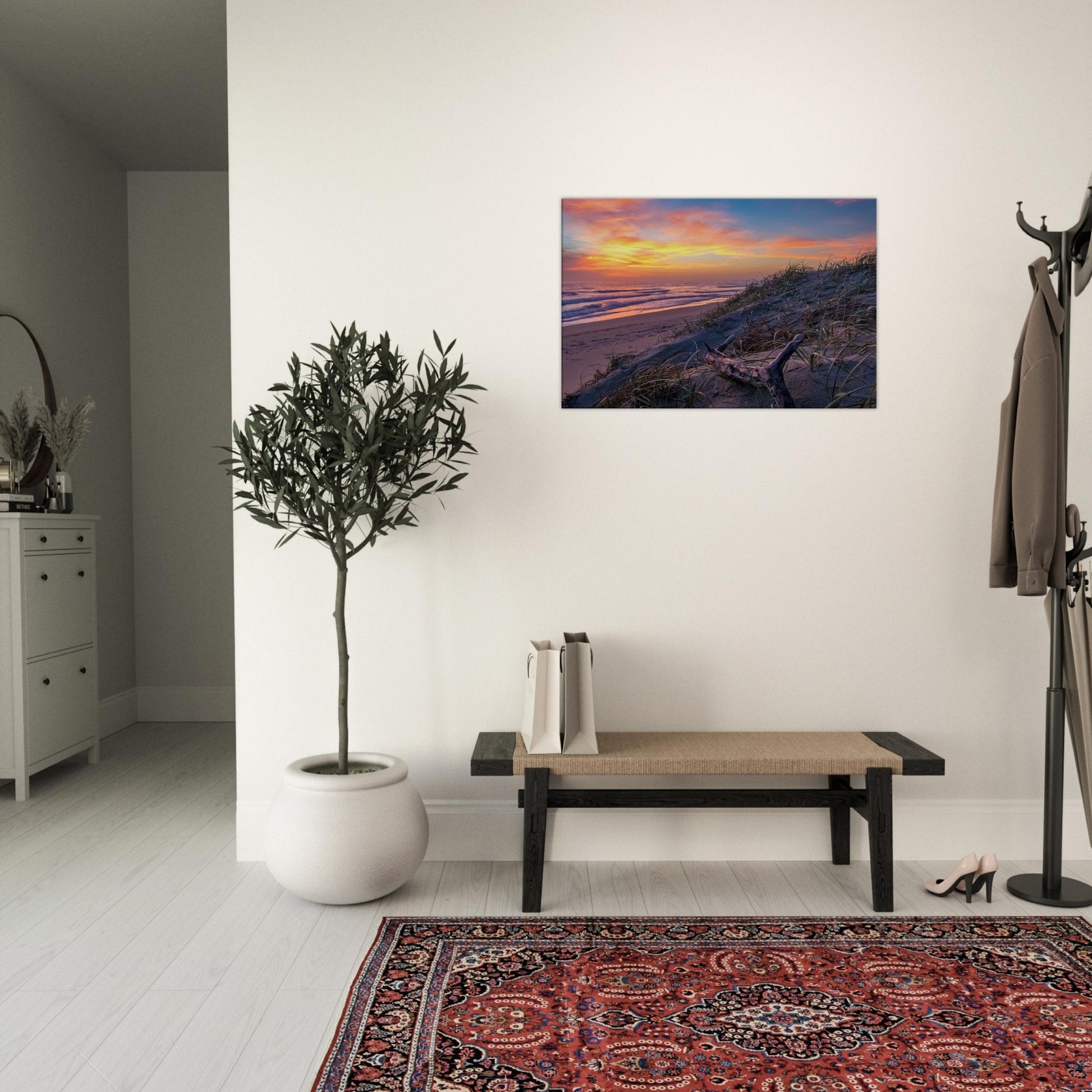 Beach Dune Sunset Canvas Wall Print on Caribbean Rays 