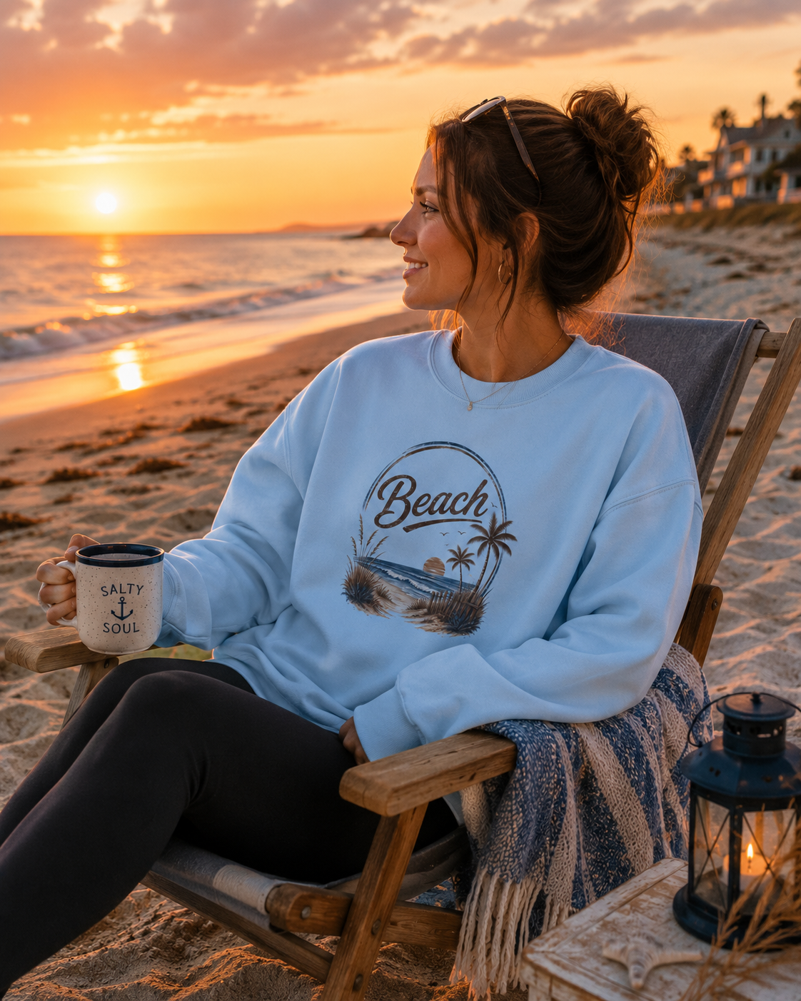 Beach Crewneck Sweatshirt  | Casual Fashion