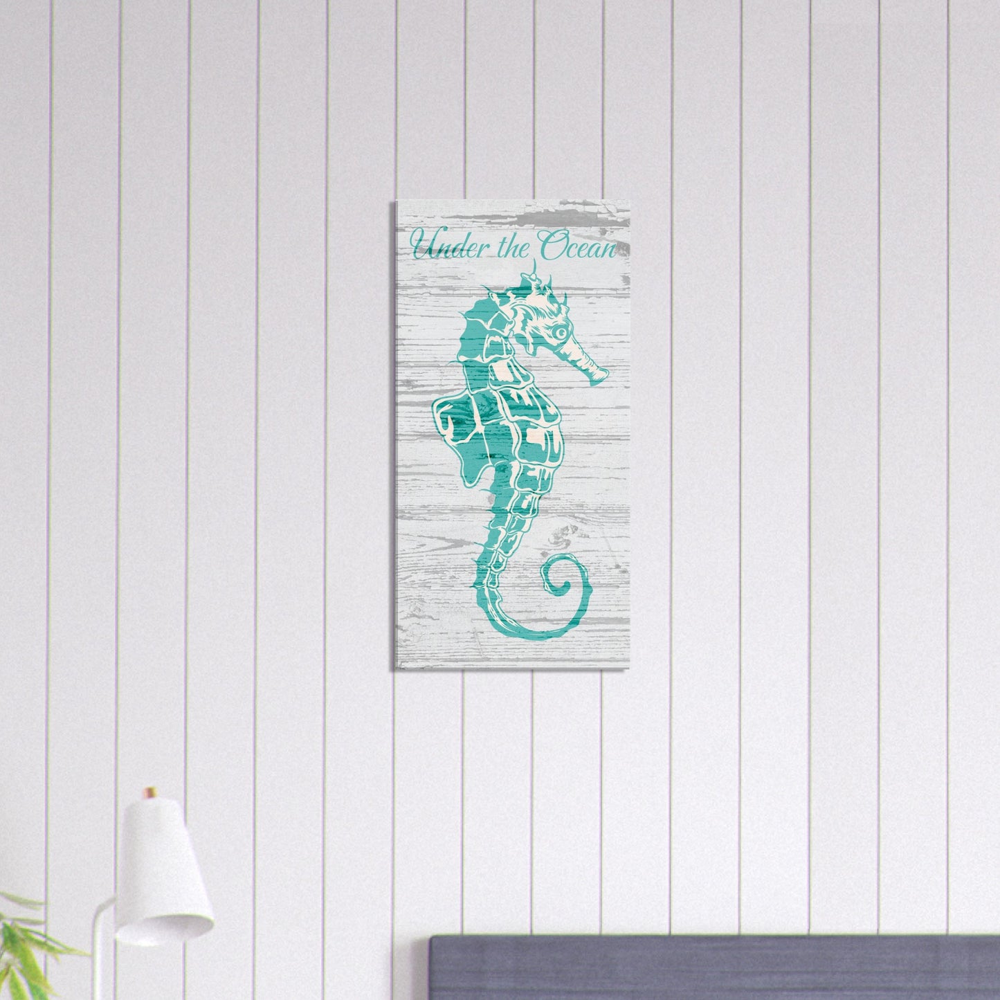   Under the Ocean Seahorse Canvas Wall Print- by t Caribbean Rays