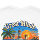"Great Minds Drink A Like" Tropical Beach Liquor Graphic Tee