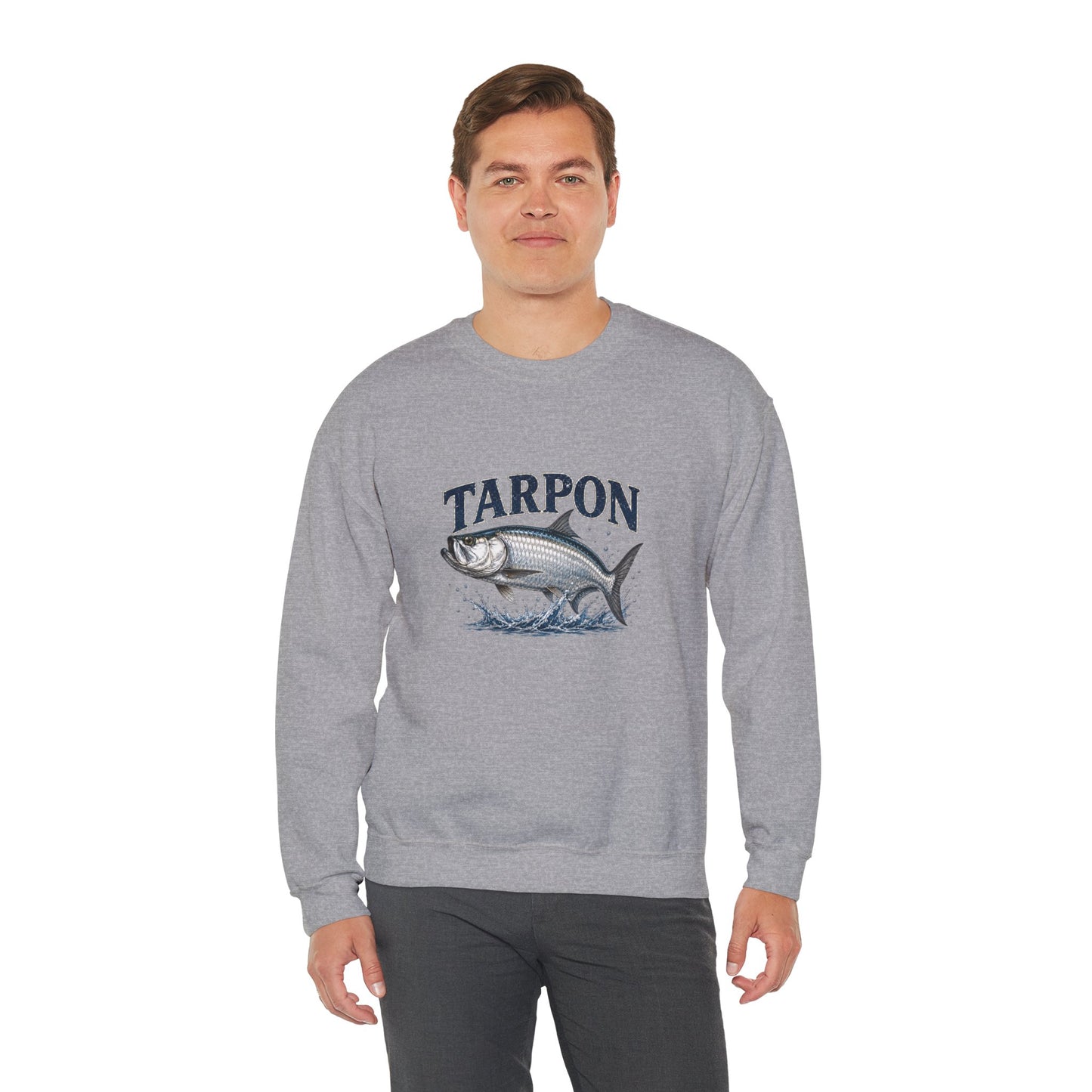 Tarpon Fishing Crewneck Sweatshirt — Vintage Tarpon Graphic Pullover