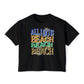 Beach Beach Beach Women's Boxy Tee, Summer T-Shirt, Casual Beachwear,  Caribbean Rays