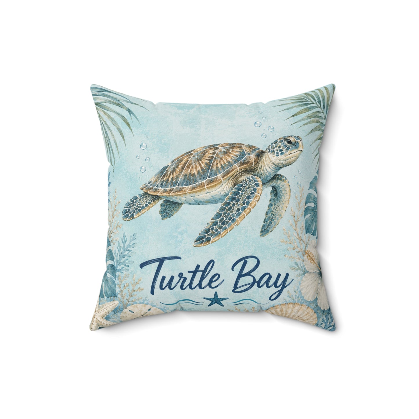 Turtle Bay Spun Polyester Square Pillow