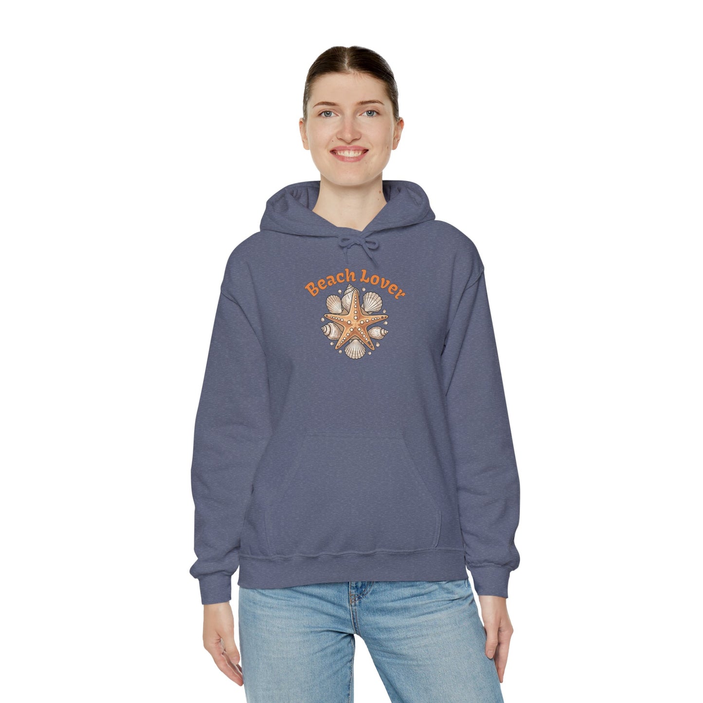 Beach Lover Starfish Hoodie — Coastal Seashell Graphic Sweatshirt