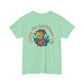 Light green t-shirt with a parrot graphic and text 'Living the Caribbean Life' on a white background
