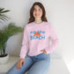 At the Beach Unisex Crewneck Sweatshirt - Summer Vibes, Casual Comfort