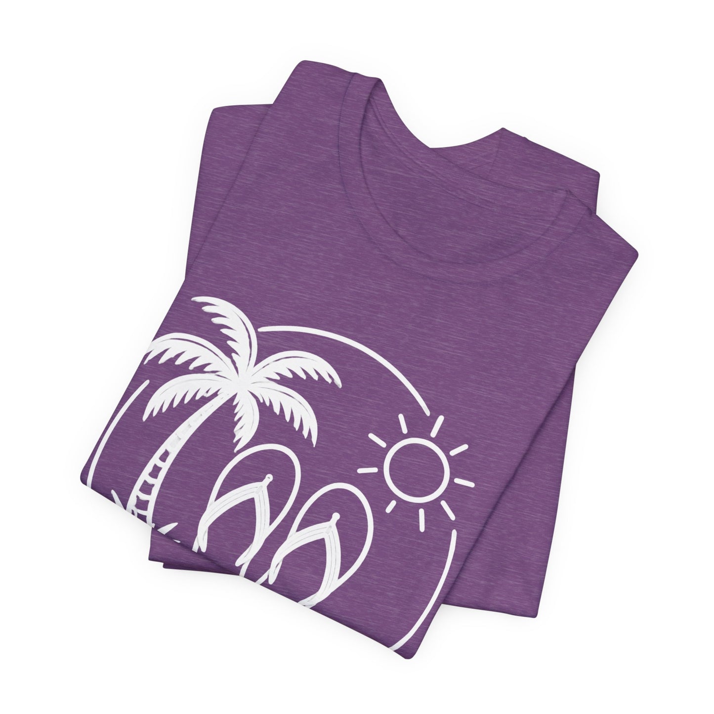 Beach Flip Flop Palm Circle Graphic Tee