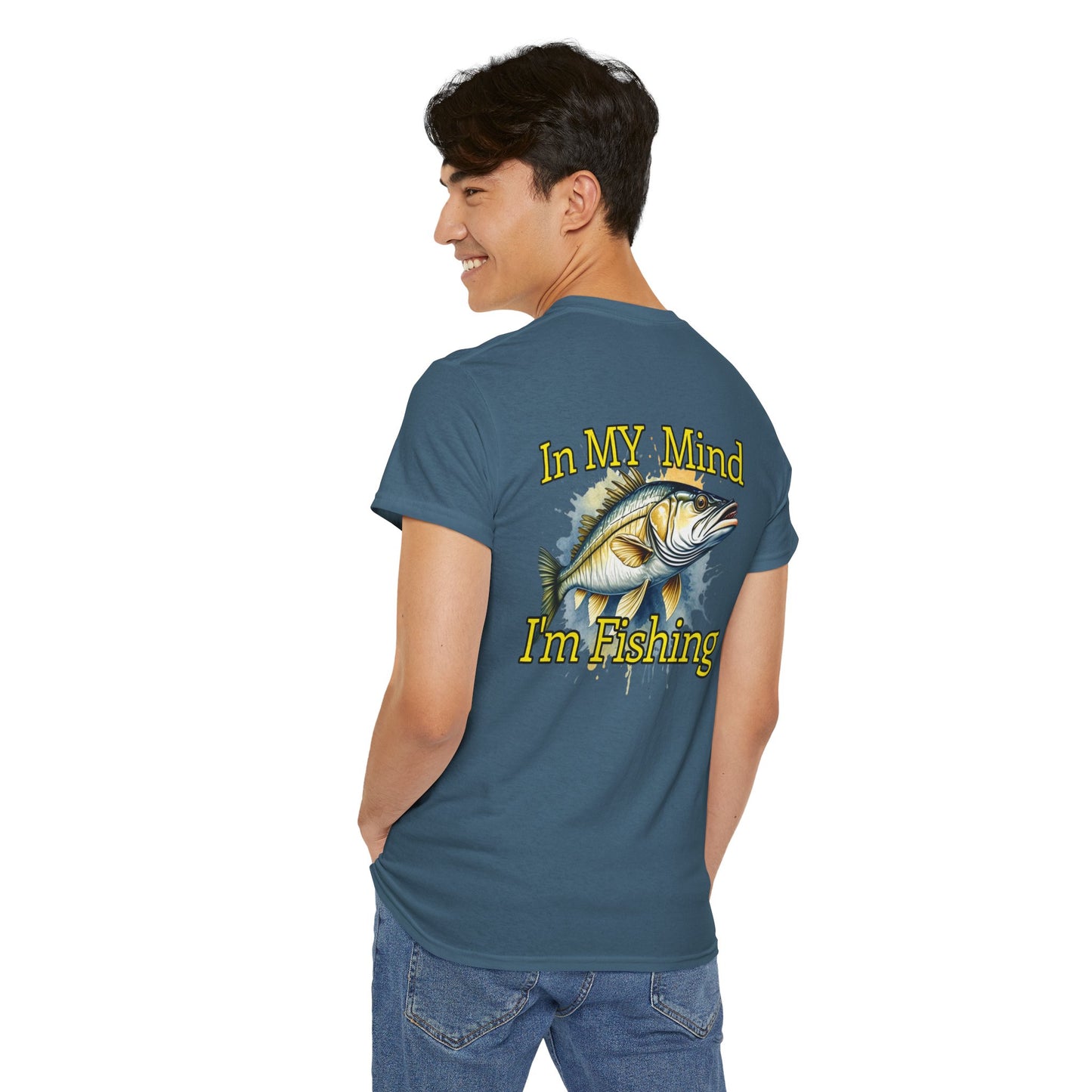 Fishing T-Shirt — “In My Mind I’m Fishing” Graphic Tee for Anglers