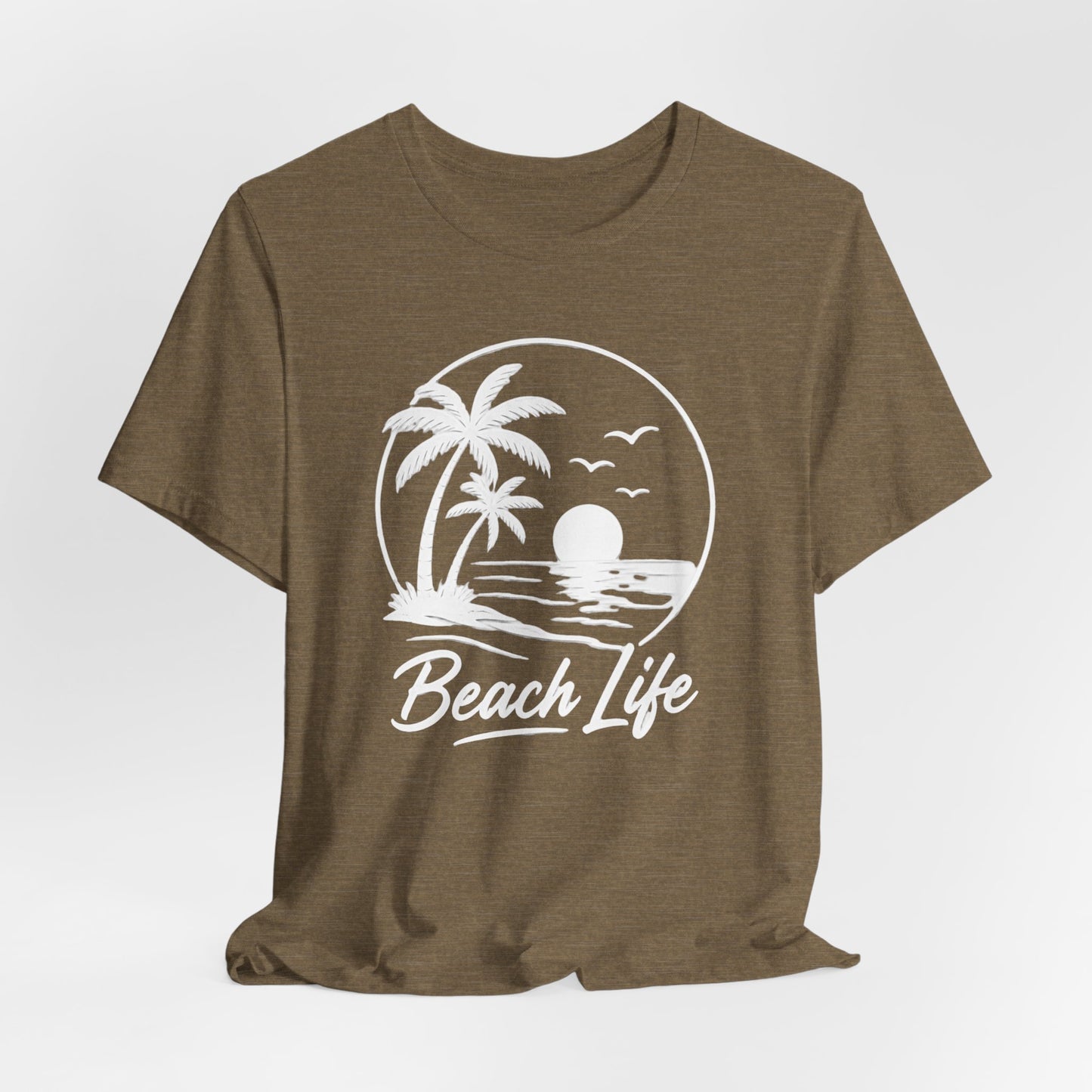 Beach Life T-Shirt – Palm Tree Sunset Graphic Tee